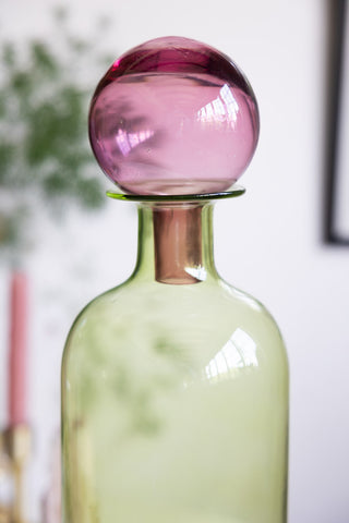 Close-up image of the Large Green & Pink Apothecary Bottle