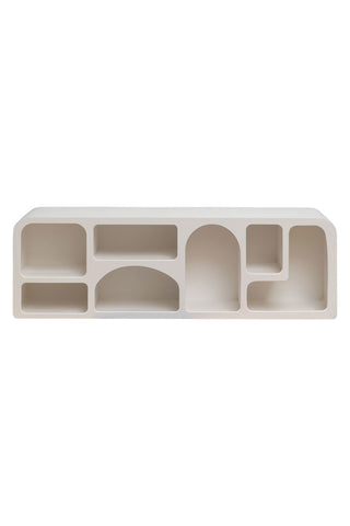 Cutout image of the Large White Alcove Shelf on a white background.
