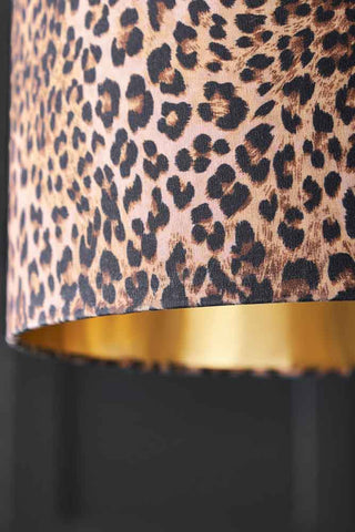 Close-up image of the Leopard Love Drum Lamp Shade