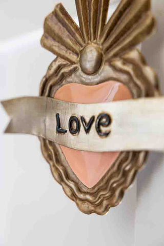 Image of the Light Pink Milagro Love Heart Ornament