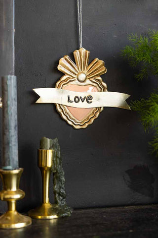 Lifestyle image of the Light Pink Milagro Love Heart Ornament