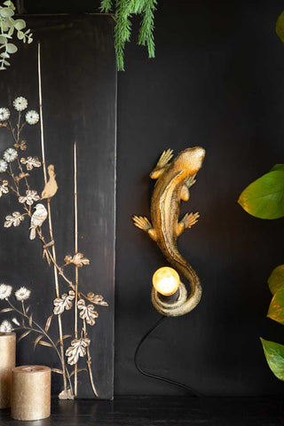 Image of the Gold Lizard Table/Wall Light on