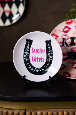 Detail image of the Lucky Bitch Decorative Wall Plate
