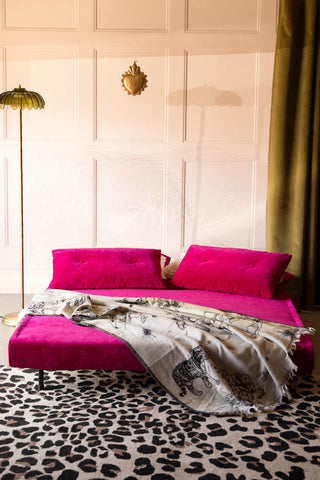 Image of the Mabel Large 2 Seater Sofa Bed in Luxe Needlecord Velvet Harry's Pink as a bed