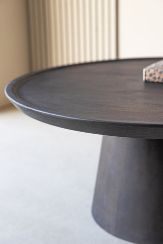 Close-up image of the Mango Wood Coffee Table In Walnut