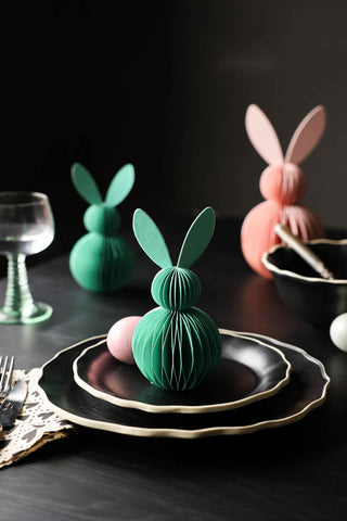 Image of the Mini Green Easter Bunny Honeycomb Decoration