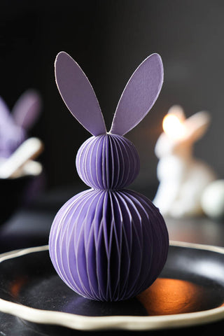Image of the Mini Violet Easter Bunny Honeycomb Decoration