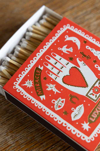 Close-up image of the Miracle Luxury Matches by The Printed Peanut
