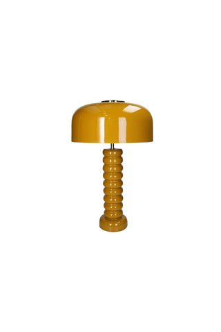 Cutout image of the Modern Metal Mustard Table Lamp on a white background. 
