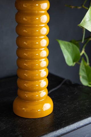 Detail image of the Modern Metal Mustard Table Lamp.