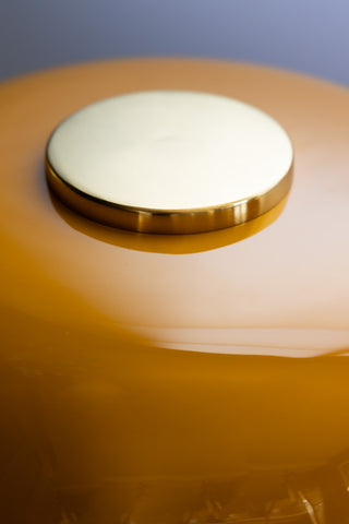 Detail image of the Modern Metal Mustard Table Lamp.