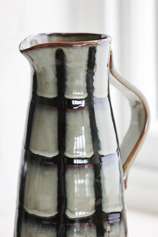 Close-up image of the Black & White Checkered Water Jug