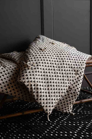 Image of the pattern on the Monochrome Heart End Of Bed Throw