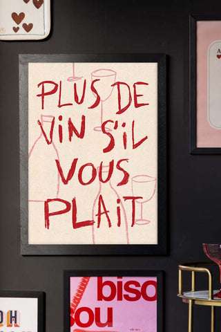 Lifestyle image of the More Wine Please Art Print