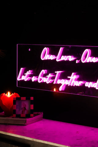 Image of the One Love One Heart Neon Wall Light