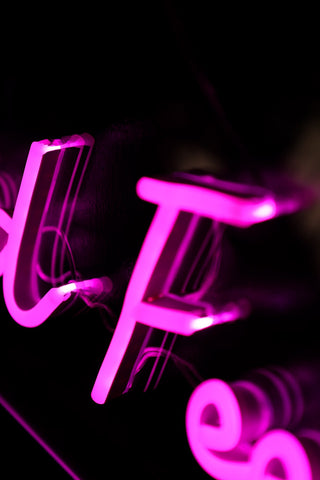 Detail image of the One Love One Heart Neon Wall Light