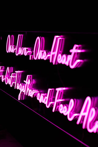 Image of the One Love One Heart Neon Wall Light on