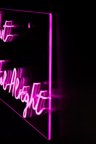 Image of the finish for the One Love One Heart Neon Wall Light