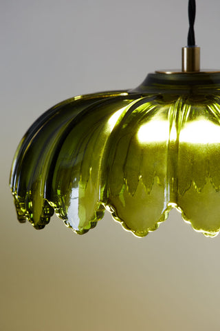 Detail image of the Gold & Green Pendant Desert Island Light