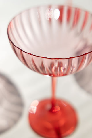 Image of the finish for the Pink Champagne Glass