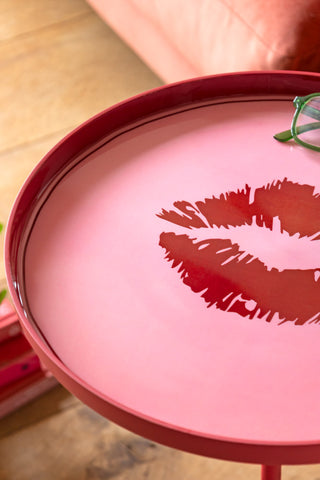 Close-up image of the Pink Lips Side Table