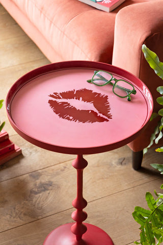 Lifestyle image of the Pink Lips Side Table