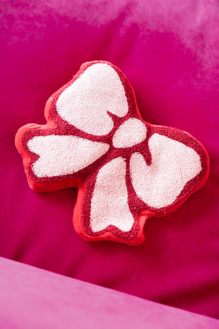 Image of the Pink & Red Bow Shape Microwaveable Wheat Bag