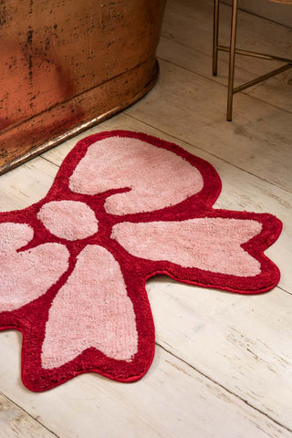 Image of the Pink & Red Bow Shape Rug