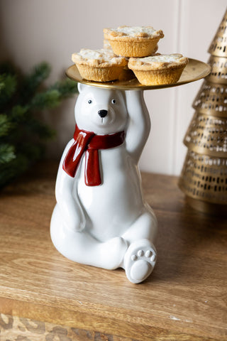 Lifestyle image of the Polar Bear Butler Christmas Decoration