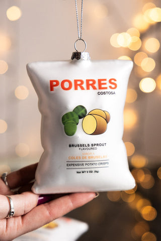 Lifestyle image of the Porres Crisps Glass Christmas Tree Decoration