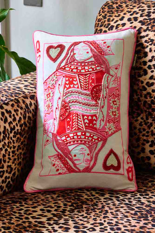 Lifestyle image of the Queen Of Hearts Cushion