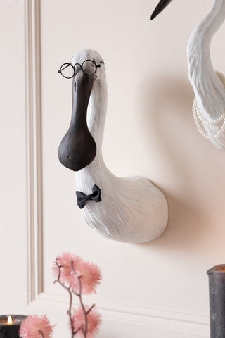 Lifestyle image of the Quirky Bird With Spectacles & Bow Tie Wall Art