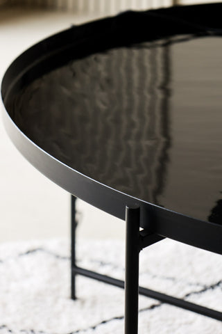 Detail image of the Black Gloss Tray Coffee Table