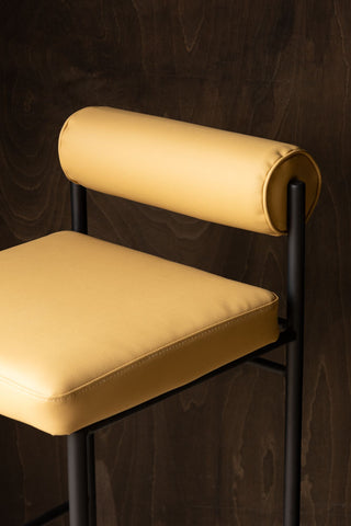 Image of the colour of the Sand Faux Leather Roll Back Bar Stool