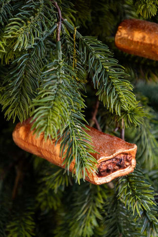 Image of the Sausage Roll Glass Christmas Tree Decoration