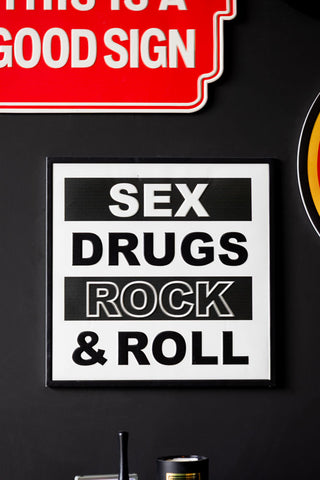 Lifestyle image of the Sex, Drugs, Rock 'n' Roll Sign