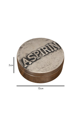 Dimension image of the Silver Aspirin Trinket Box
