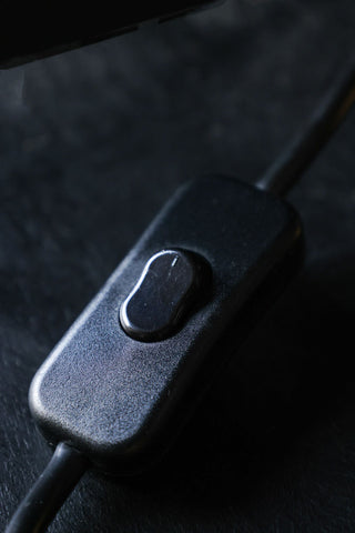 Image of the switch for the Slim Antique Brass Table Lamp With Metal Shade