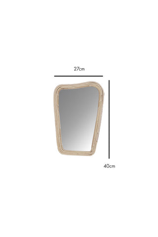Dimension image of the Small Abstract Rectangle Bamboo Wall Mirror