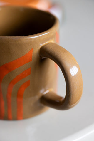 Image of the handle for the Small Orange Abstract Marble Mug