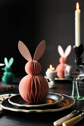 Image of the Small Pink Easter Bunny Honeycomb Decoration