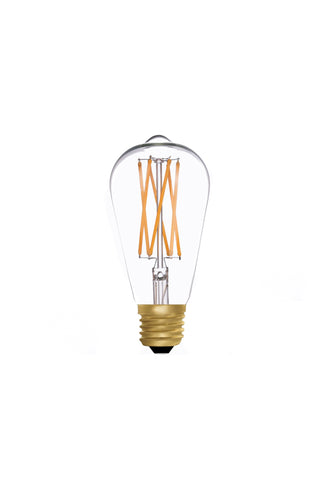 Cutout image of the Squirrel Cage E27 6W Clear LED Light Bulb on a white background. 