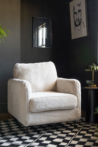 Lifestyle image of the The Edie Faux Fur Armchair