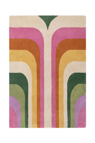 A cut out image of the The Romy Retro Rug in Pink.