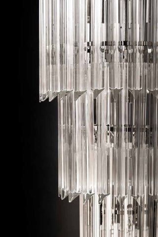 Close-up image of the Tiered Crystal Chandelier