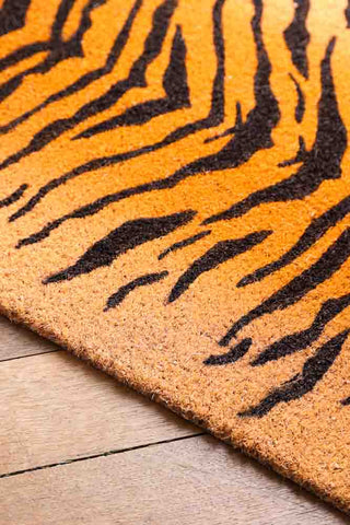 Close-up of the Tiger Print Doormat.