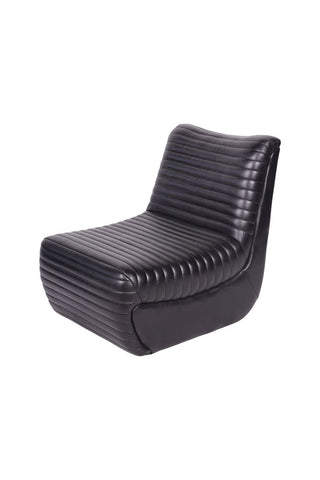 Cutout of the Traditional Charcoal Leather Occasional Chair on a white background.