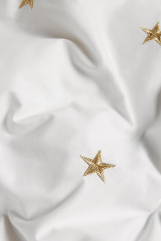 Close-up of the material of the White Falling Star Duvet Cover and Pillow Case Set 