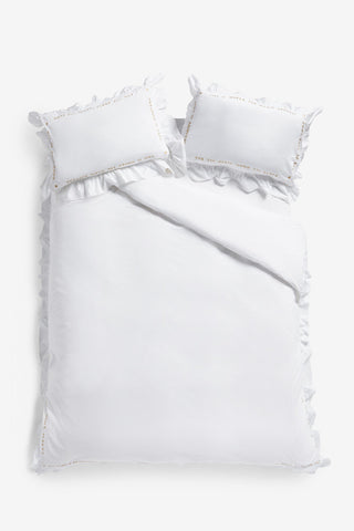 Cutout image of the White Mega Frill Duvet Cover and Pillowcase Set