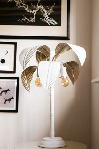 Image of the White Palm Tree Table Lamp